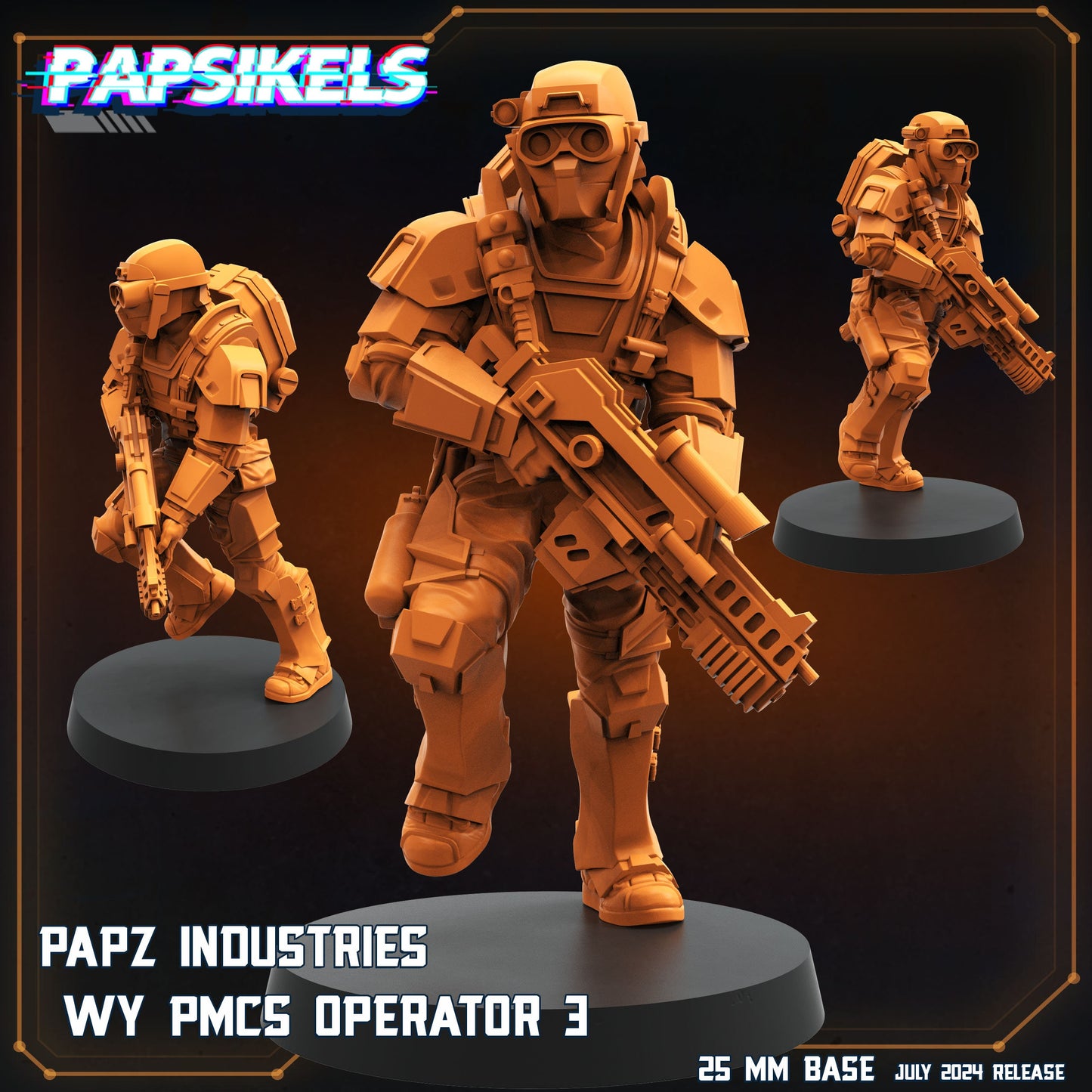Papz Industries WY PMCS Operators -  Resin Miniature - Tabletop  miniature - Fantasy Miniature - 32mm - D&D -  Sci-fi Miniature- Papsikel
