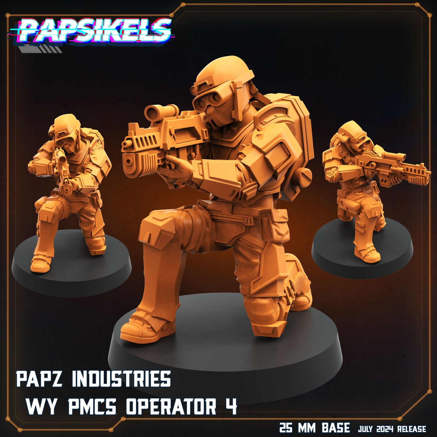 Papz Industries WY PMCS Operators -  Resin Miniature - Tabletop  miniature - Fantasy Miniature - 32mm - D&D -  Sci-fi Miniature- Papsikel