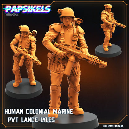 Human Colonial Marines - Resin Miniature - Tabletop miniature - Fantasy Miniature - 32mm - D&D - Sci-fi Miniature- Papsikel