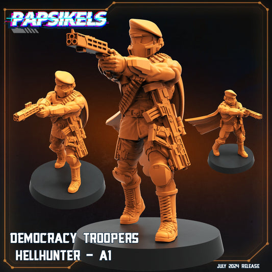 Democracy trooper hellhunters - Resin Miniature - Tabletop miniature - Fantasy Miniature - 32mm - D&D - Sci-fi Miniature- Papsikel