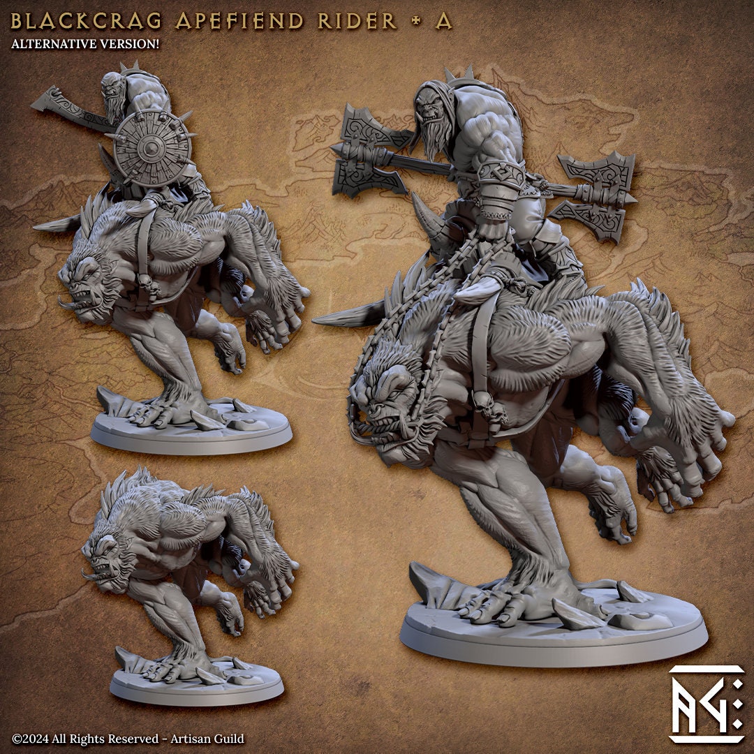 Blackcrag Riders - Tabletop miniature - Fantasy - 32mm - D&D Resin Miniature - Artisan Guild DnD