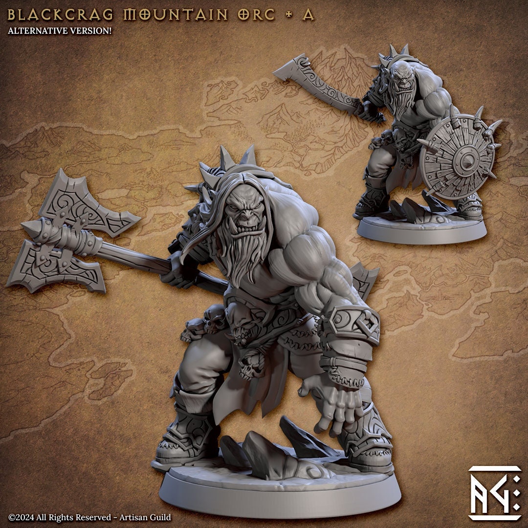 Mountain Orcs - 3D Printed Miniature - Fantasy Miniature -Tabletop  Miniature - Tabletop Miniature - D&D - Artisan Guild