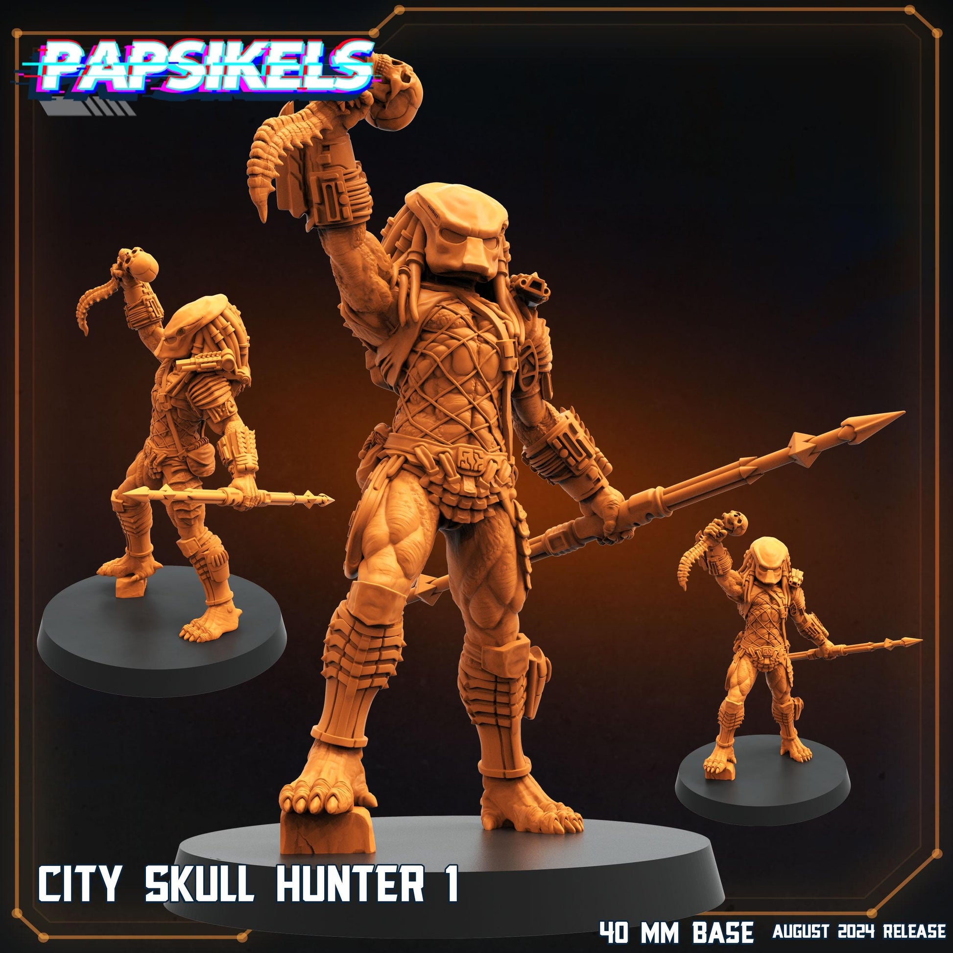 City Skull Hunter - Resin Miniature - Tabletop miniature - Fantasy Miniature - 32mm - D&D - Sci-fi Miniature- Papsikel