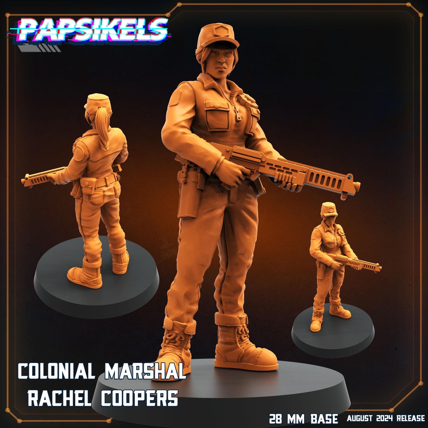 Colonial Marshalls - Resin Miniature - Tabletop miniature - Fantasy Miniature - 32mm - D&D - Sci-fi Miniature- Papsikel