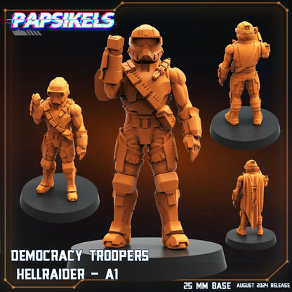 Democracy Troopers Hellraisers -  Resin Miniature - Tabletop  miniature - Fantasy Miniature - 32mm - D&D -  Sci-fi Miniature- Papsikel