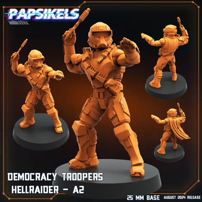 Democracy Troopers Hellraisers -  Resin Miniature - Tabletop  miniature - Fantasy Miniature - 32mm - D&D -  Sci-fi Miniature- Papsikel