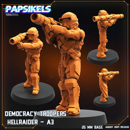 Democracy Troopers Hellraisers -  Resin Miniature - Tabletop  miniature - Fantasy Miniature - 32mm - D&D -  Sci-fi Miniature- Papsikel