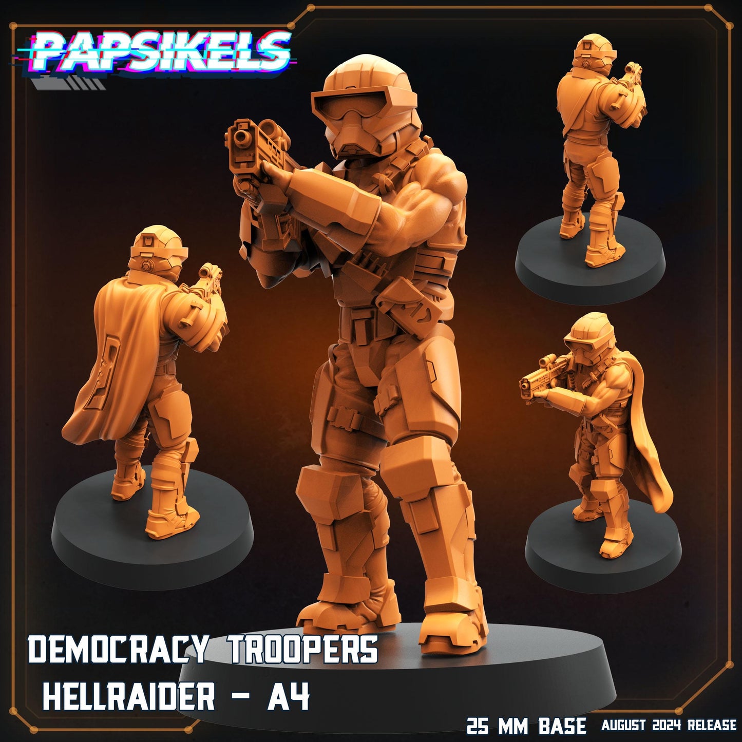 Democracy Troopers Hellraisers -  Resin Miniature - Tabletop  miniature - Fantasy Miniature - 32mm - D&D -  Sci-fi Miniature- Papsikel