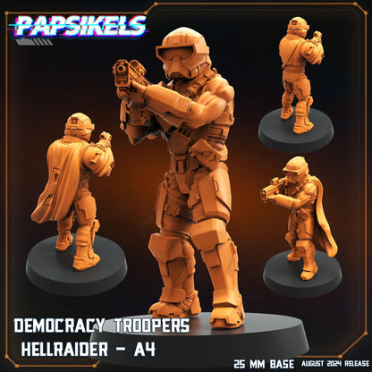 Democracy Troopers Hellraisers -  Resin Miniature - Tabletop  miniature - Fantasy Miniature - 32mm - D&D -  Sci-fi Miniature- Papsikel