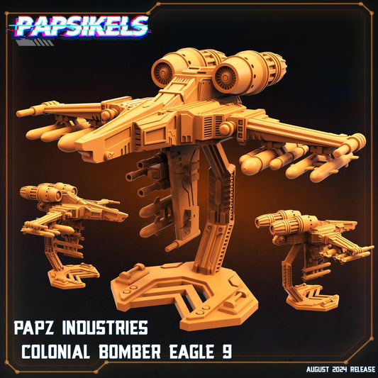 Colonial Bomber Eagle -  Resin Miniature - Tabletop  miniature - Fantasy Miniature - 32mm - D&D -  Sci-fi Miniature- Papsikel