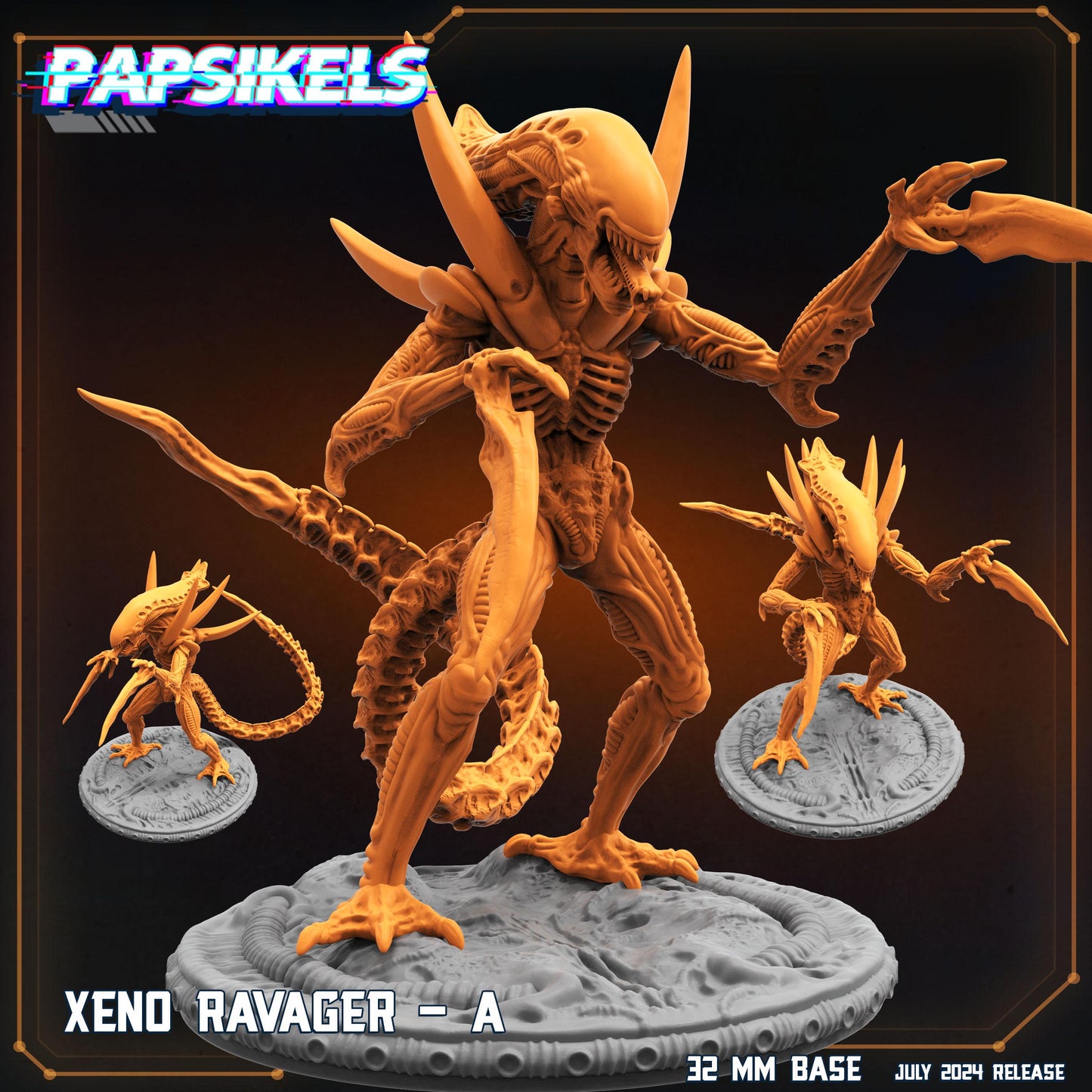 Xeno Ravager -  Resin Miniature - Tabletop  miniature - Fantasy Miniature - 32mm - D&D -  Sci-fi Miniature- Papsikel