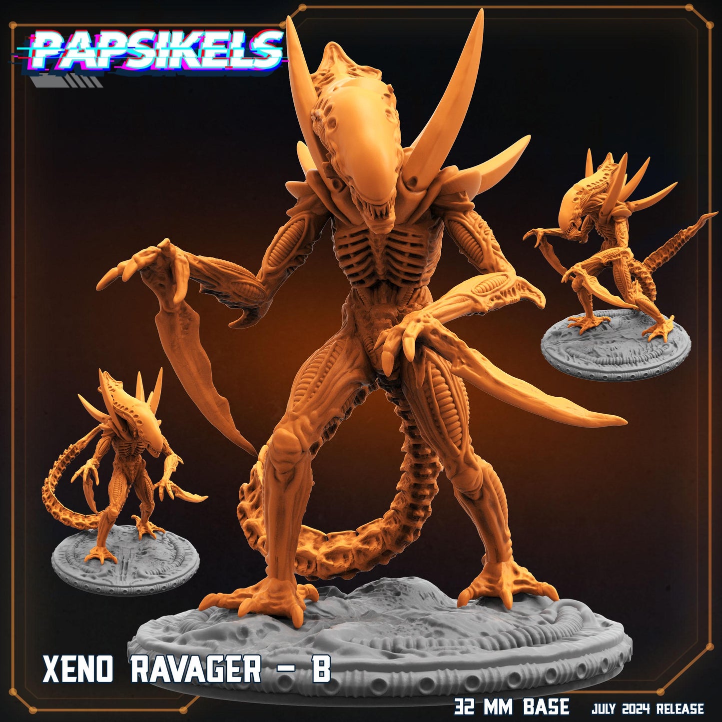 Xeno Ravager -  Resin Miniature - Tabletop  miniature - Fantasy Miniature - 32mm - D&D -  Sci-fi Miniature- Papsikel