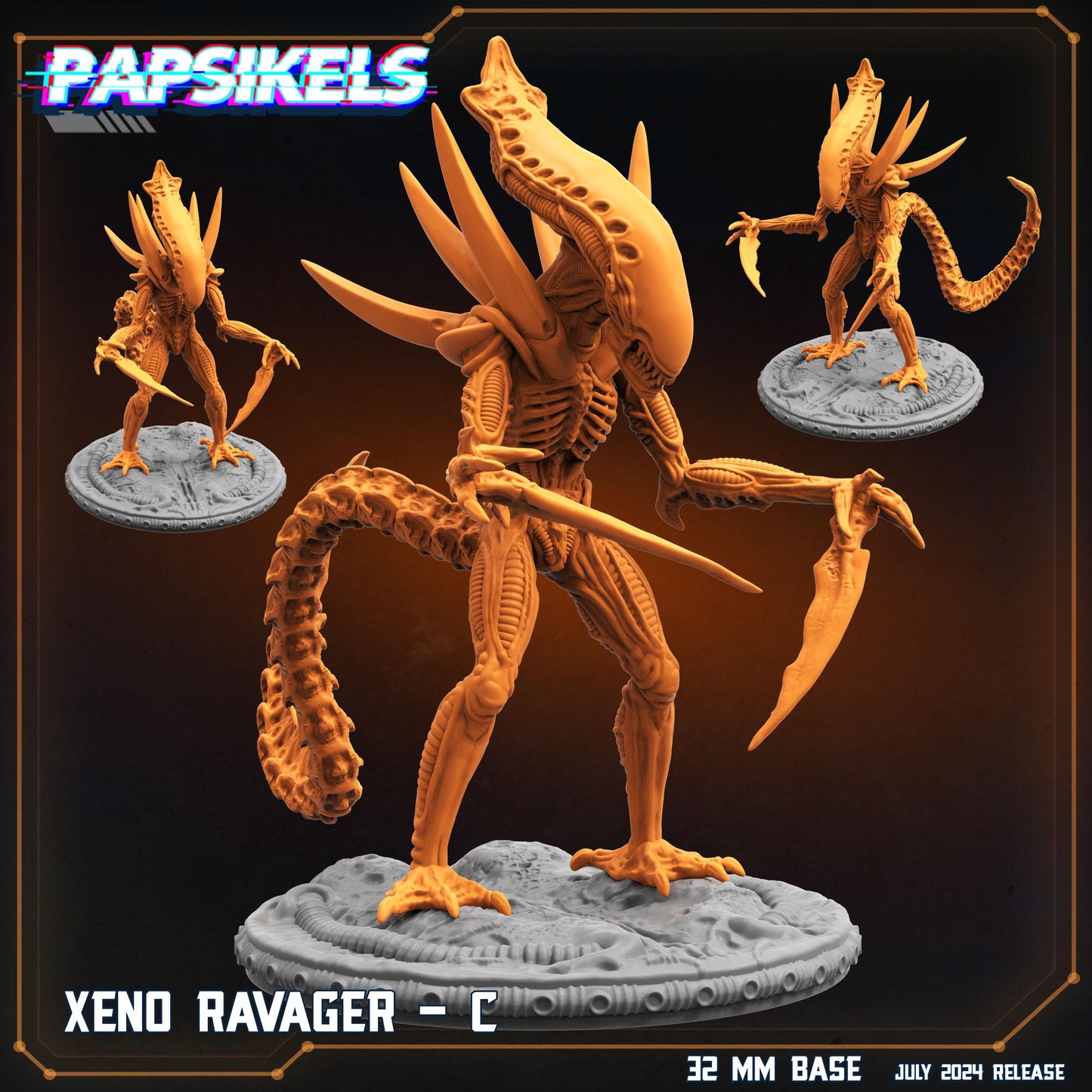 Xeno Ravager -  Resin Miniature - Tabletop  miniature - Fantasy Miniature - 32mm - D&D -  Sci-fi Miniature- Papsikel