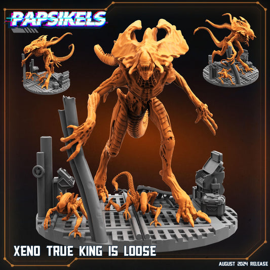 Xeno True King -  Resin Miniature - Tabletop  miniature - Fantasy Miniature - 32mm - D&D -  Sci-fi Miniature- Papsikel