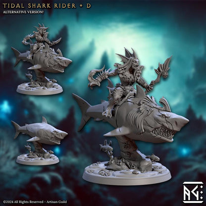 Shark Riders - 3D Printed Miniature - Fantasy Miniature -Tabletop  Miniature - Tabletop Miniature - D&D - Artisan Guild