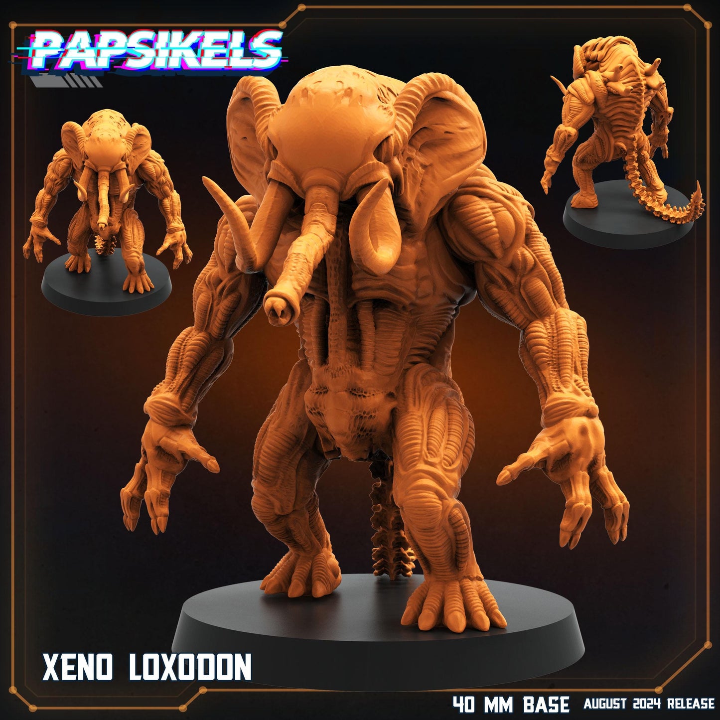 Xeno Loxodon -  Resin Miniature - Tabletop  miniature - Fantasy Miniature - 32mm - D&D -  Sci-fi Miniature- Papsikel