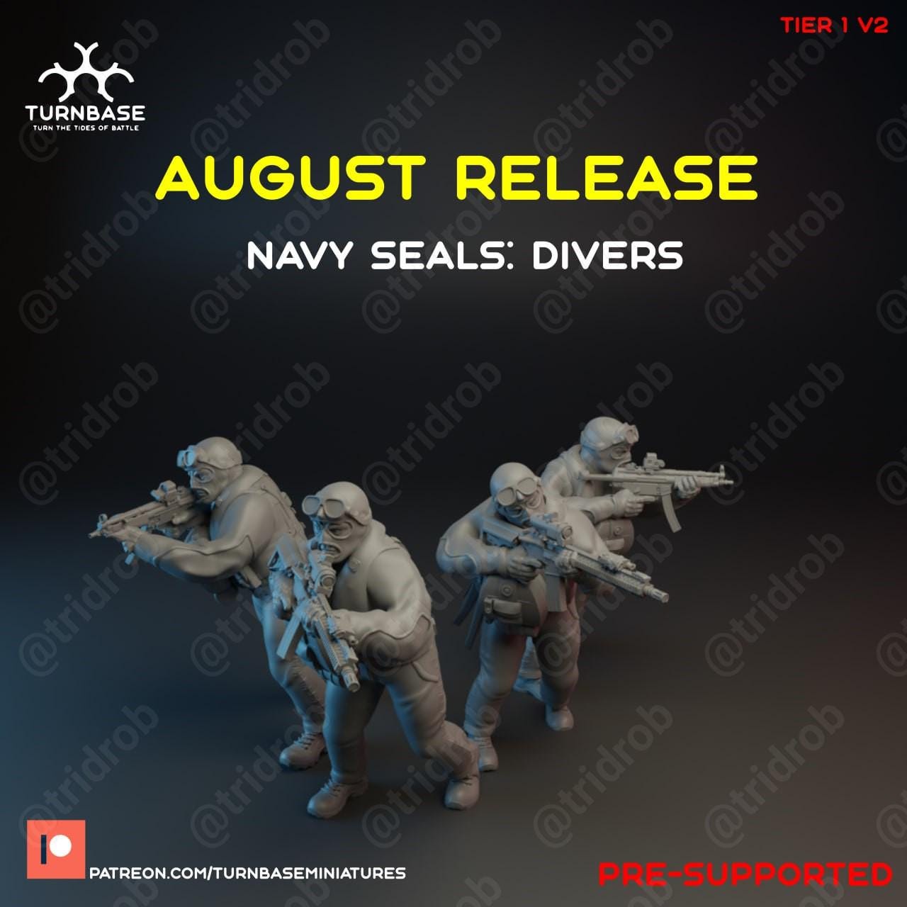 Navy Seals Divers - 3D Printed Miniature - Sci-Fi Miniature - Military