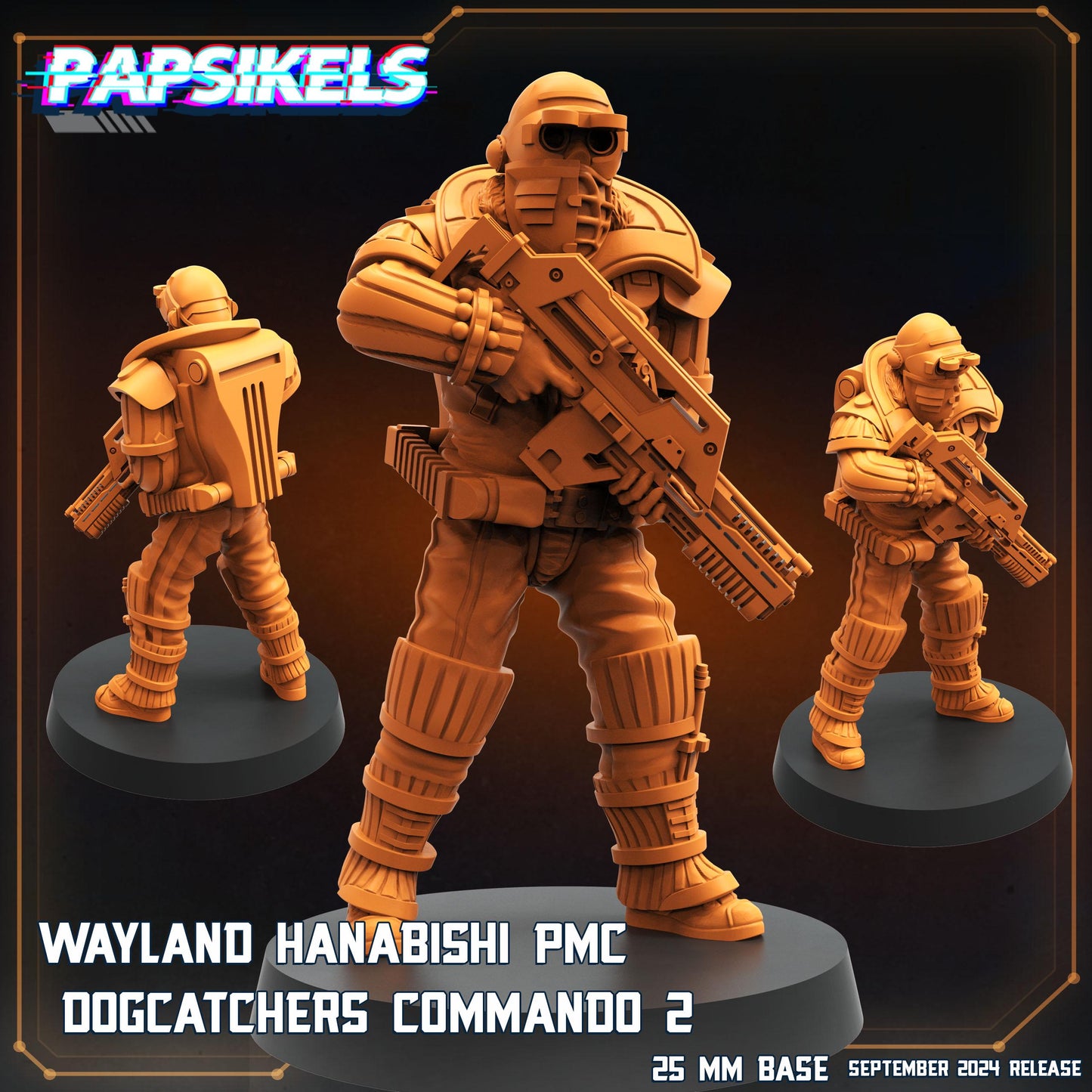 Wayland Hanabishi Command - Resin Miniature - Tabletop miniature - Fantasy Miniature - 32mm - D&D - Sci-fi Miniature - Papsikel