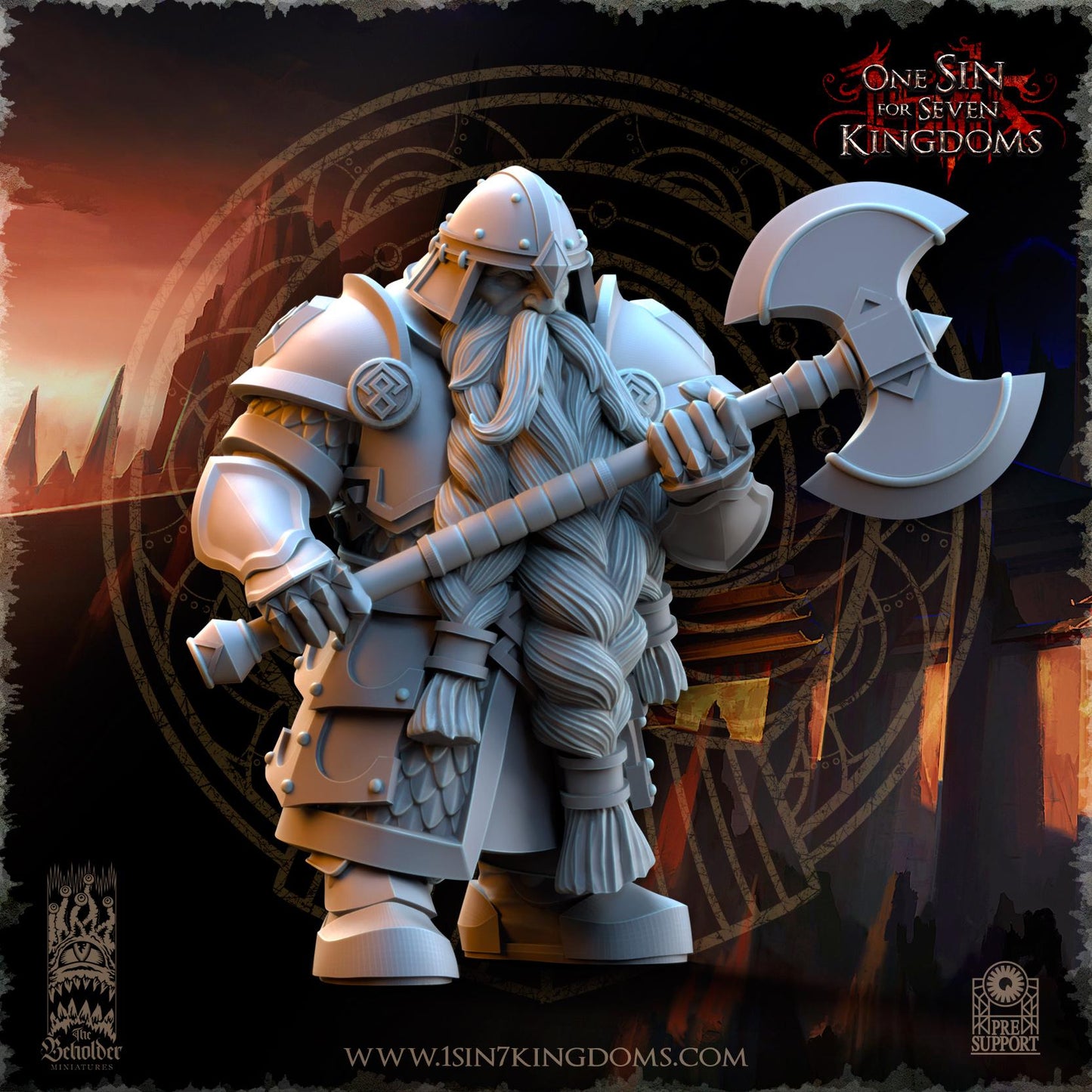Dwarven Kingdom - Legion of ancient warriors - 3D Printed Miniature - Fantasy Miniature -Tabletop  Miniature - Tabletop Miniature - D&D -