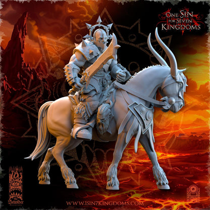 REALMS OF MAYHEM Barbarian riders command group - 3D Printed Miniature - Fantasy Miniature -Tabletop  Miniature - Tabletop Miniature - D&D -