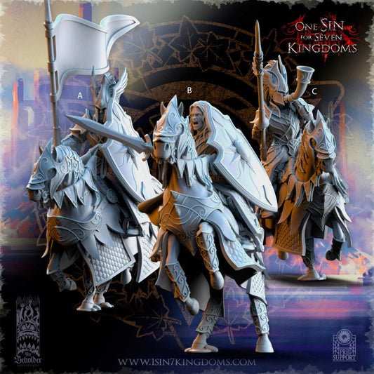 Knights of Ashur Command Group - 3D Printed Miniature - Fantasy Miniature -Tabletop  Miniature - Tabletop Miniature - D&D -