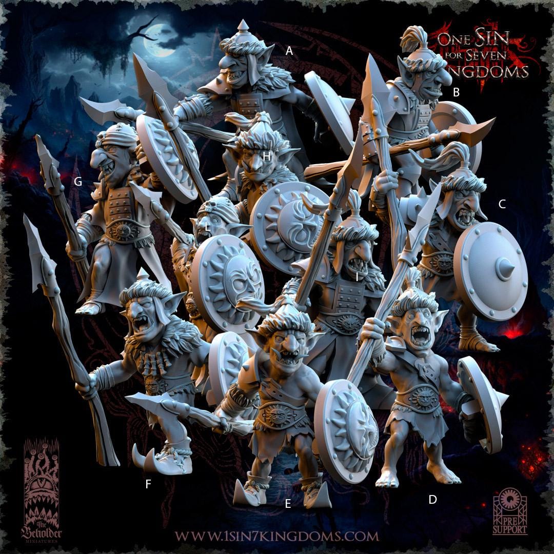 The-Black-Horde-Goblins-Desert-warriors - 3D Printed Miniature - Fantasy Miniature -Tabletop  Miniature - Tabletop Miniature - D&D -