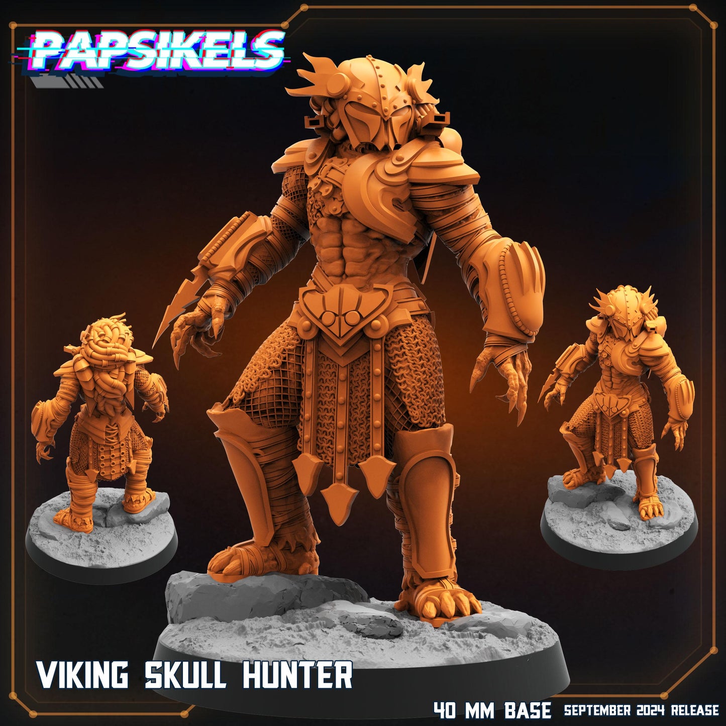 Viking Skull Hunter - 3D Printed Miniature - Sci-fi Miniature - Tabletop Miniature - D&D - Papsikel