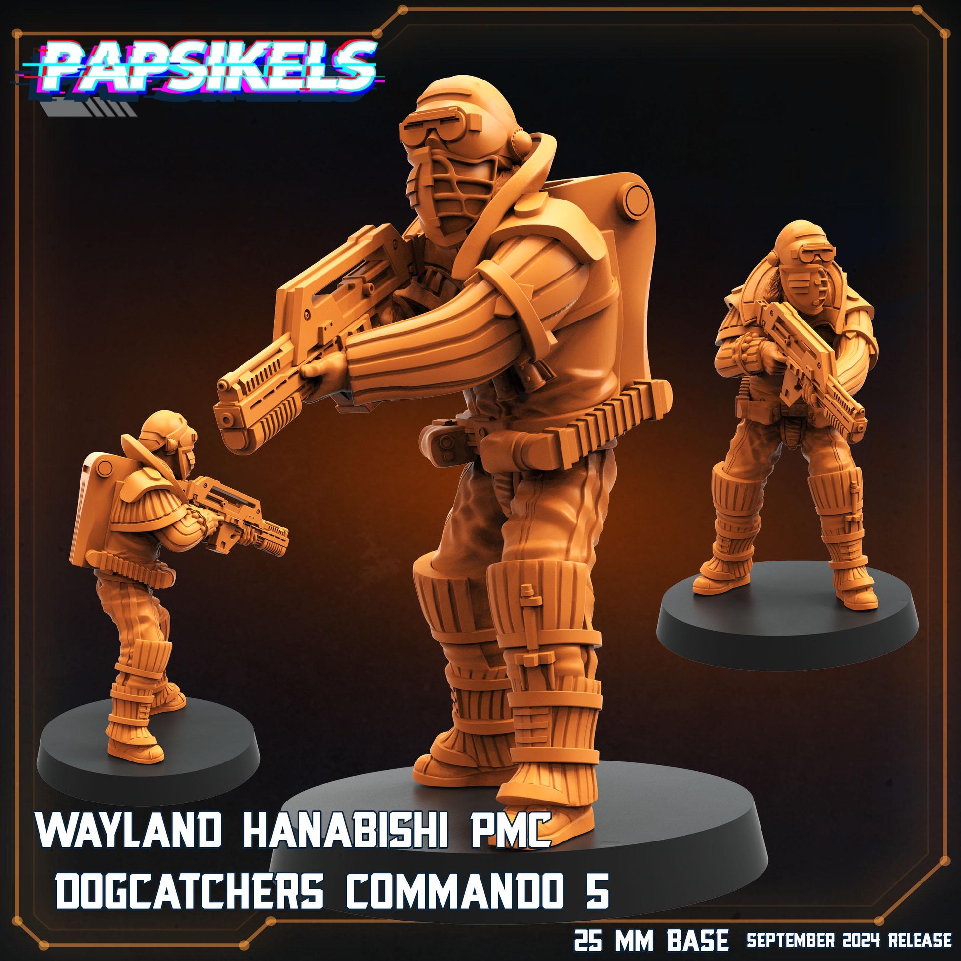 Wayland Hanabishi Command - Resin Miniature - Tabletop miniature - Fantasy Miniature - 32mm - D&D - Sci-fi Miniature - Papsikel