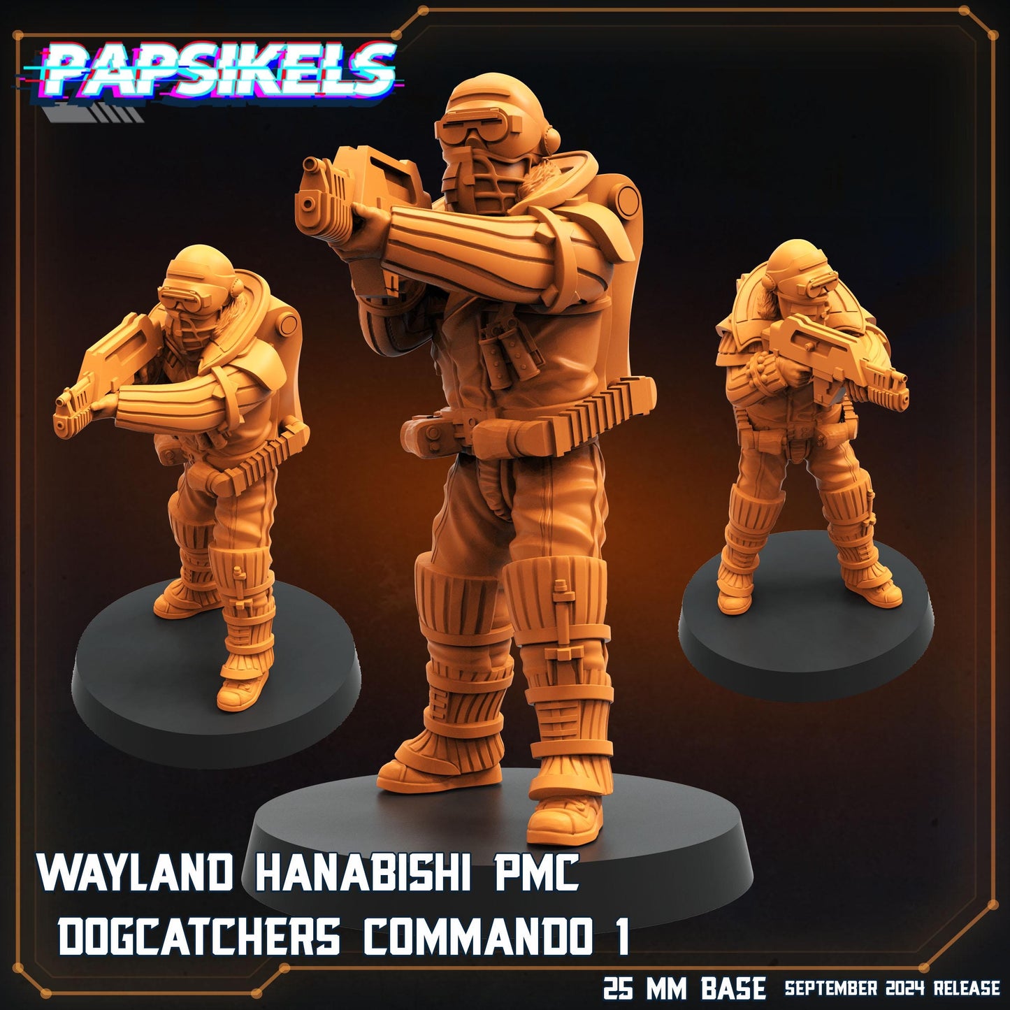 Wayland Hanabishi Command - Resin Miniature - Tabletop miniature - Fantasy Miniature - 32mm - D&D - Sci-fi Miniature - Papsikel
