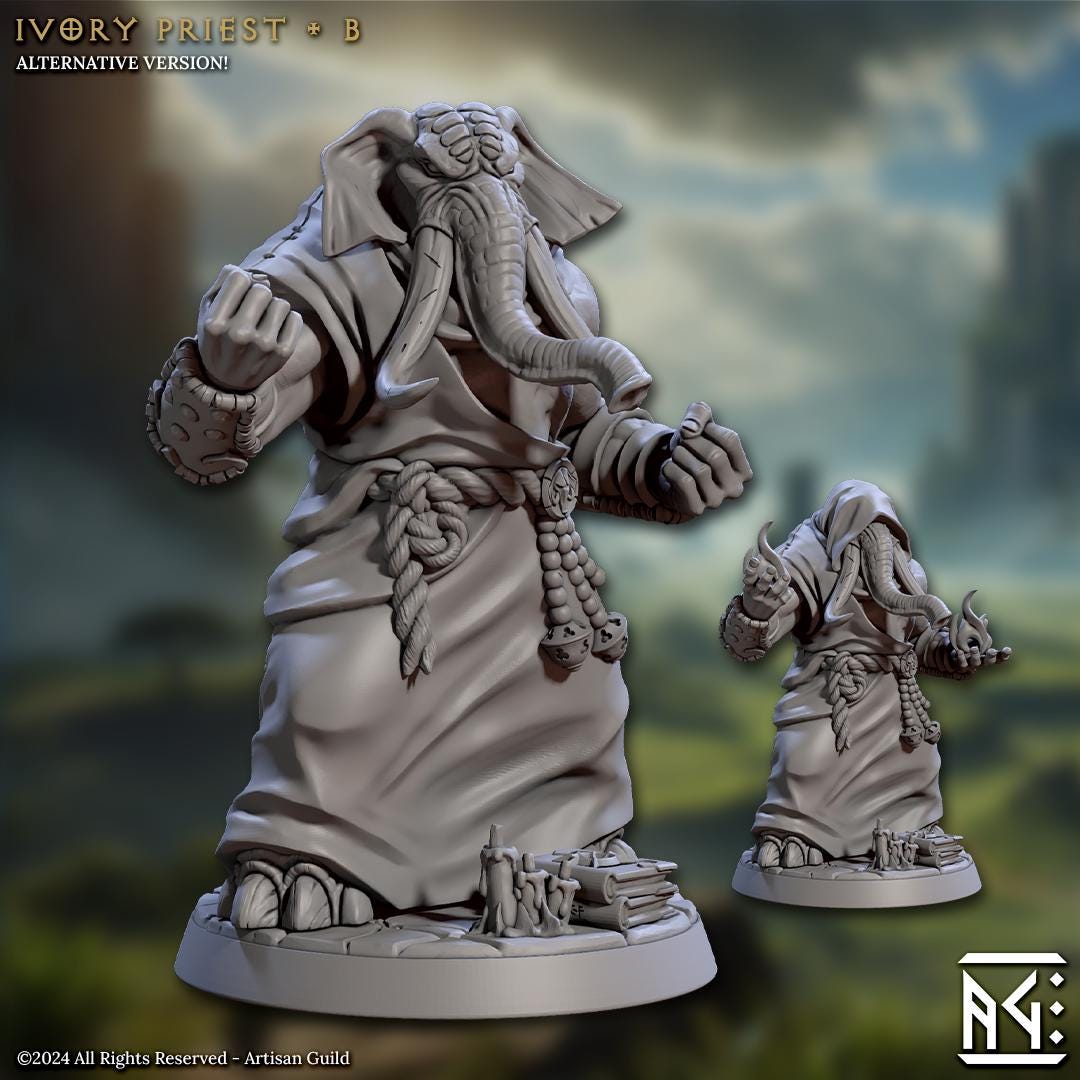 Priests - 3D Printed Miniature - Fantasy Miniature -Tabletop  Miniature - Tabletop Miniature - D&D - Artisan Guild