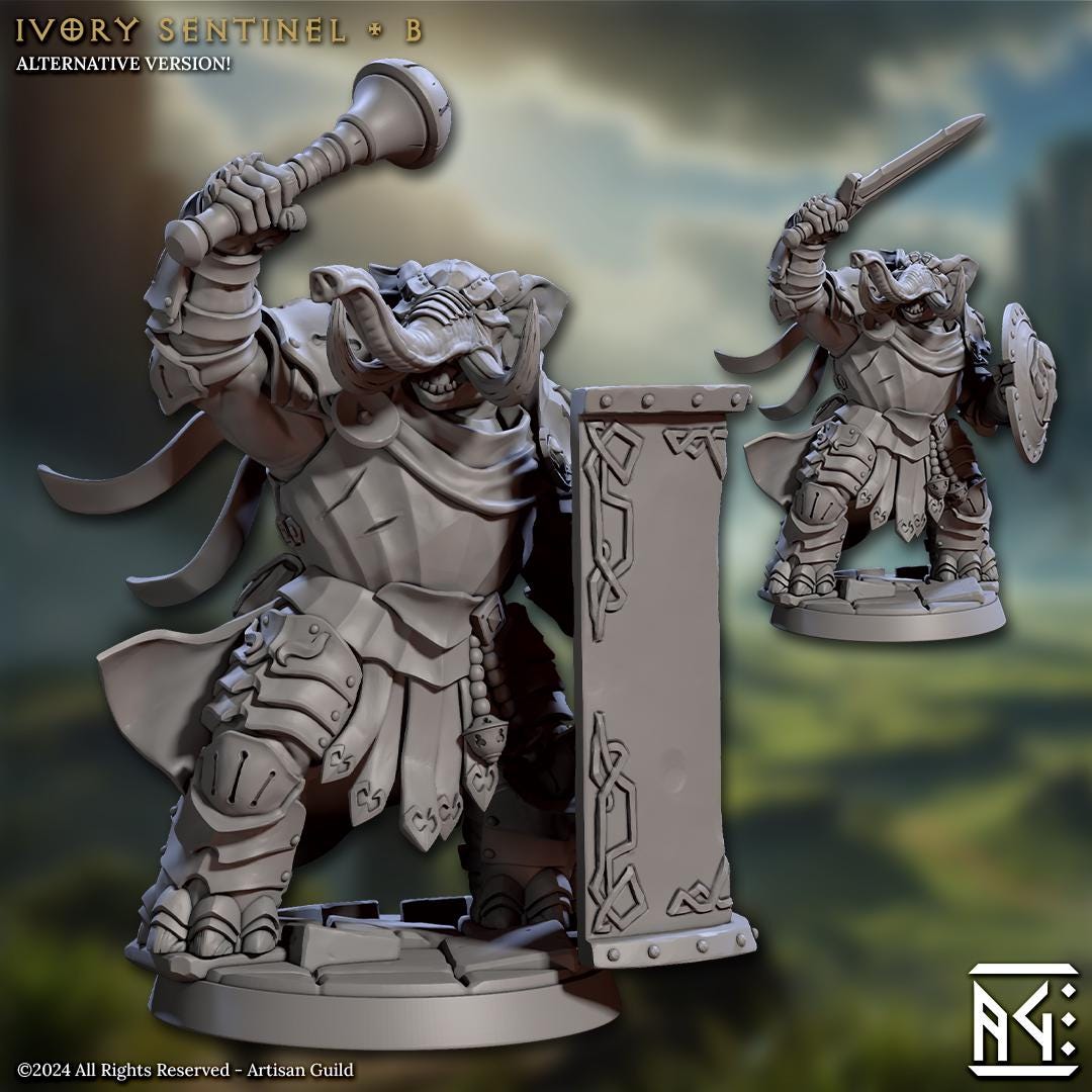 Sentinels - 3D Printed Miniature - Fantasy Miniature -Tabletop Miniature - Tabletop Miniature - D&D - Artisan Guild DnD