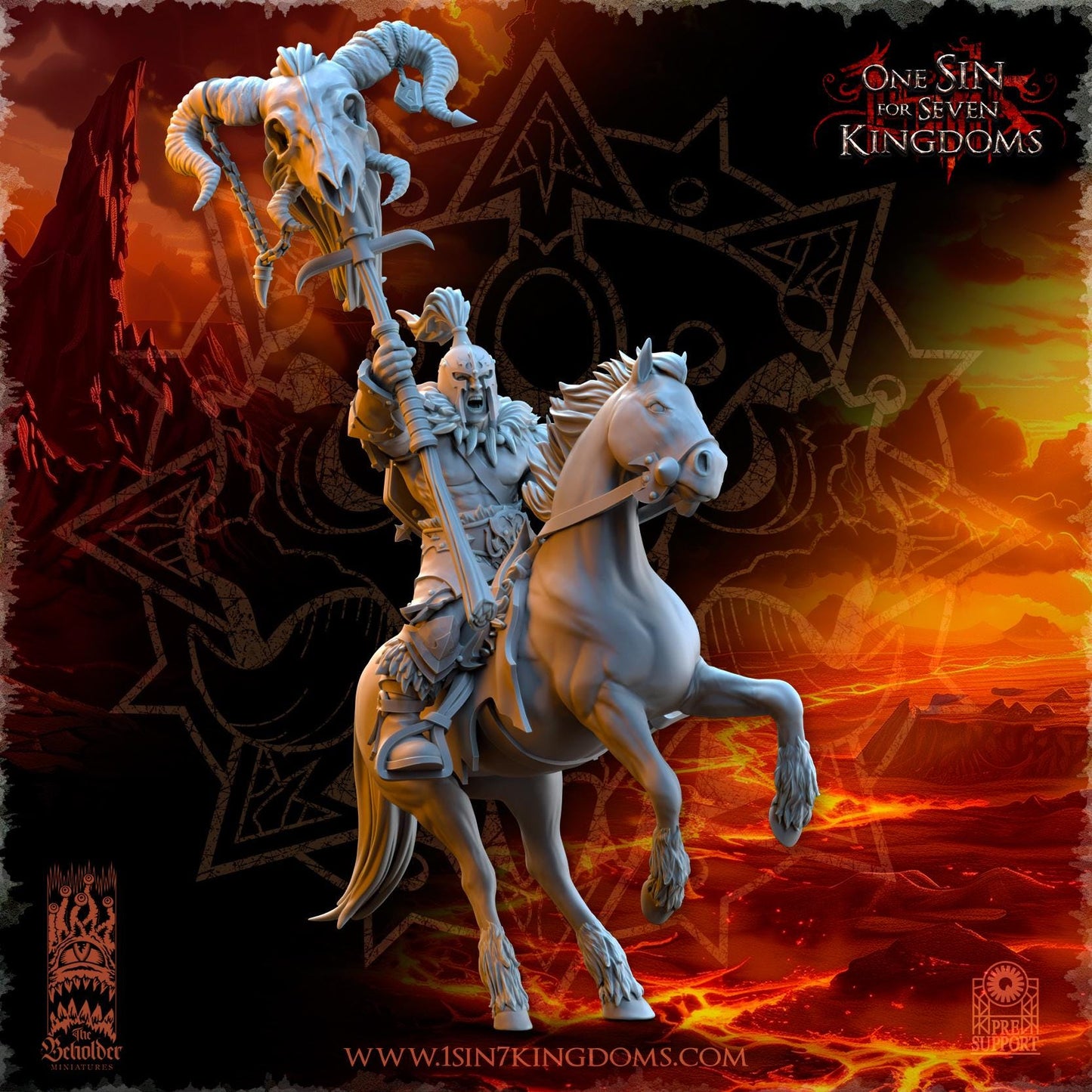 REALMS OF MAYHEM Barbarian riders command group - 3D Printed Miniature - Fantasy Miniature -Tabletop  Miniature - Tabletop Miniature - D&D -