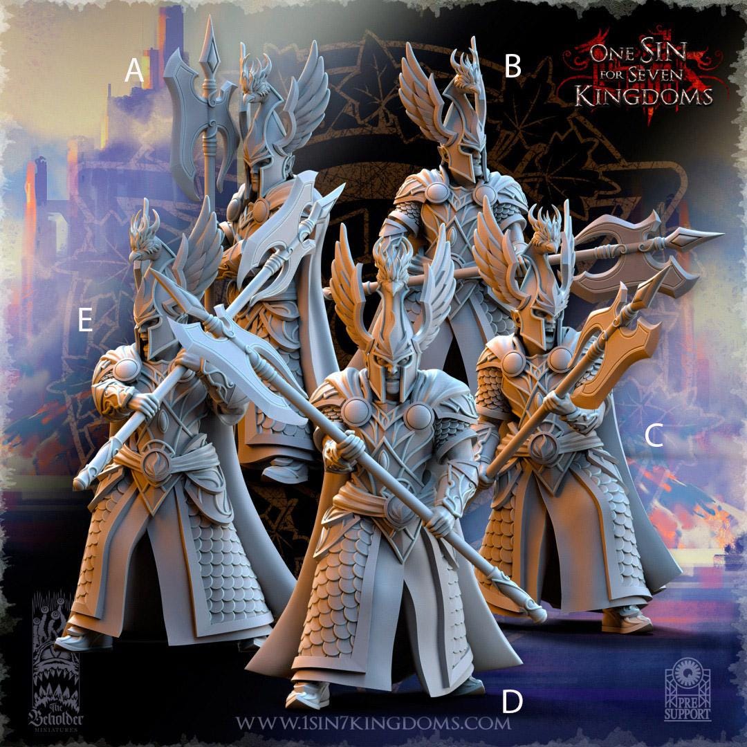 Silvermoor-Elves-Searing-Bird-Guardians- - 3D Printed Miniature - Fantasy Miniature -Tabletop  Miniature - Tabletop Miniature - D&D - DnD