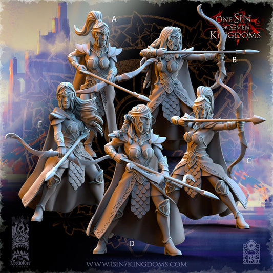Silvermoor-Elves-Sisterhood-Archers - 3D Printed Miniature - Fantasy Miniature -Tabletop  Miniature - Tabletop Miniature - D&D -