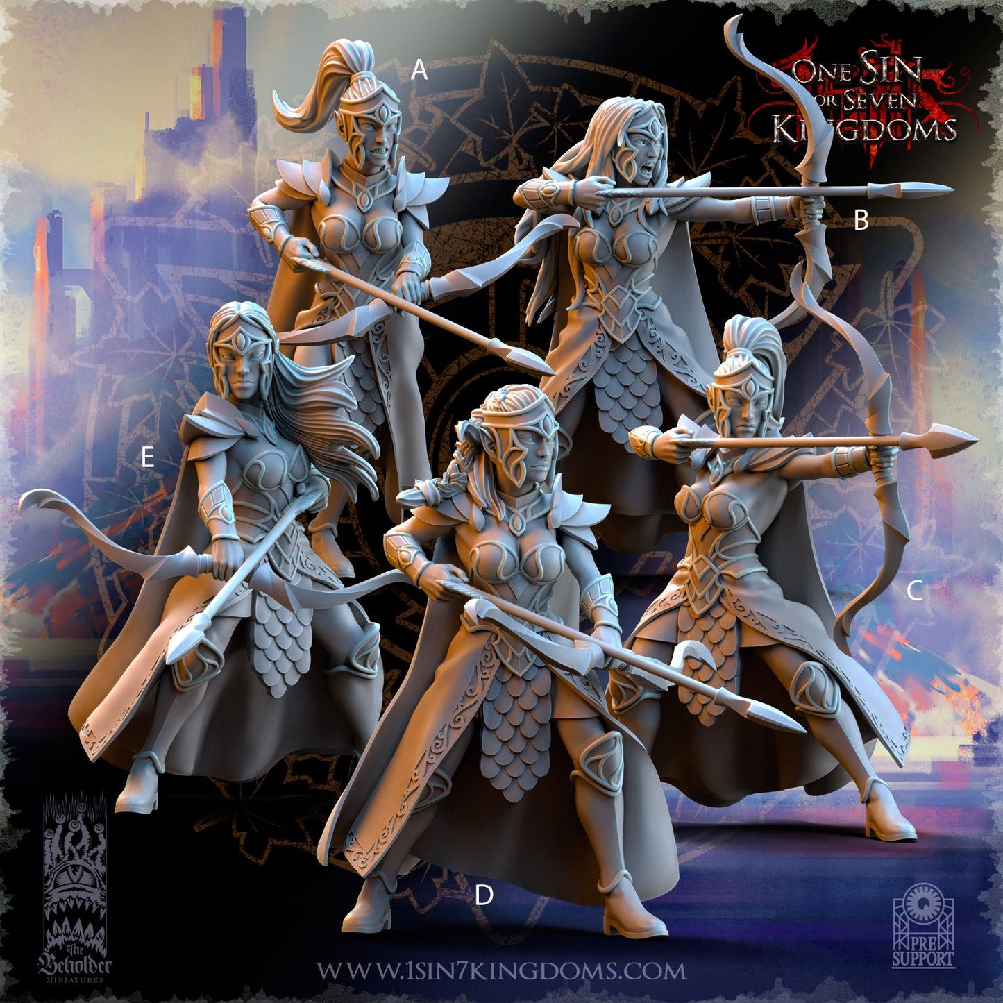 Silvermoor-Elves-Sisterhood-Archers - 3D Printed Miniature - Fantasy Miniature -Tabletop  Miniature - Tabletop Miniature - D&D - DnD