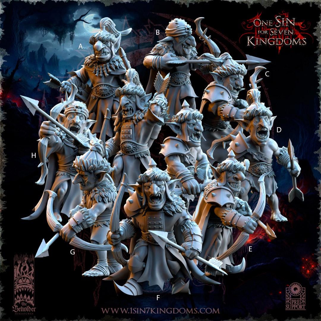 The-Black-Horde-Goblins-Desert-Archers - 3D Printed Miniature - Fantasy Miniature -Tabletop  Miniature - Tabletop Miniature - D&D - DnD