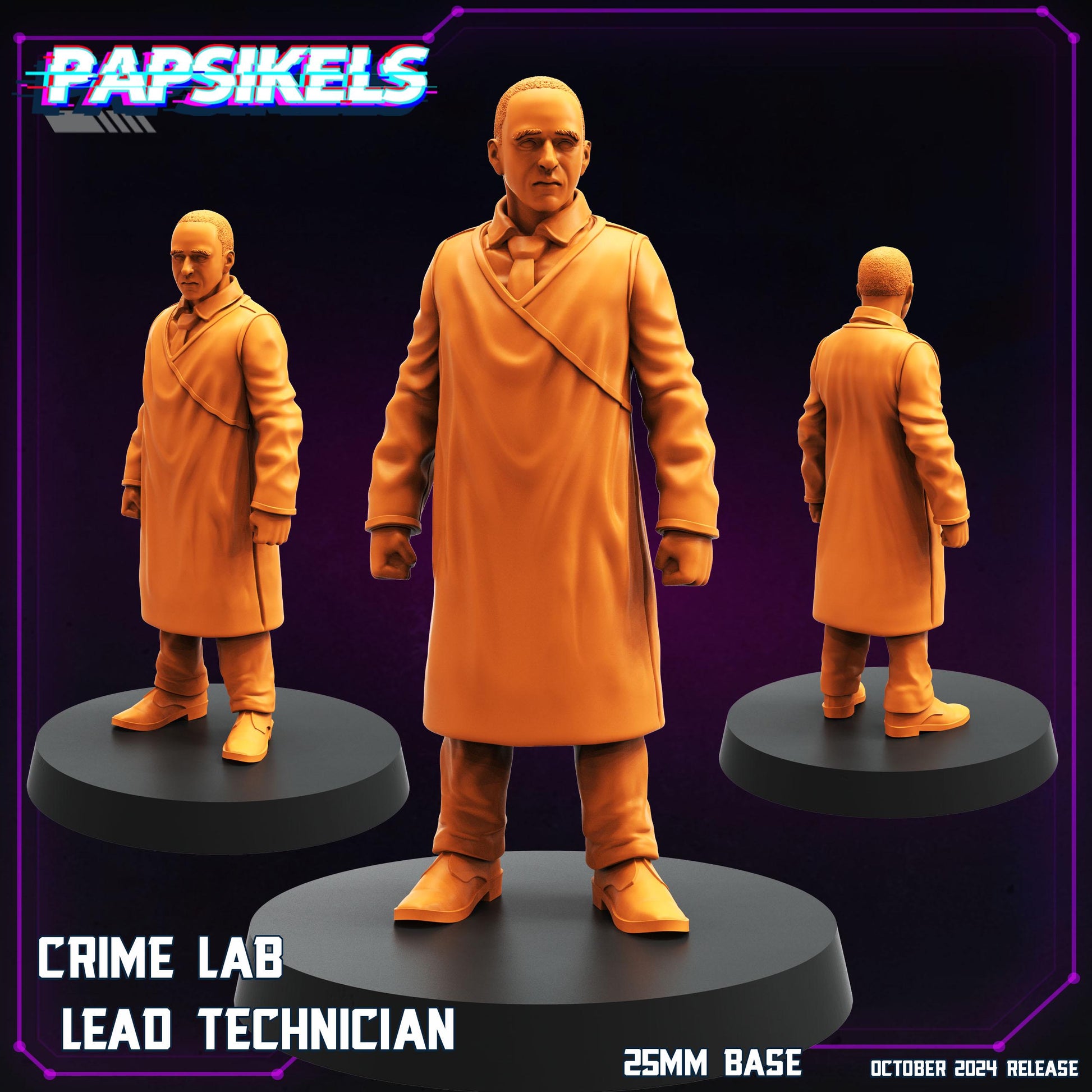 Crime Lab Technician - Resin Miniature - Tabletop miniature - Fantasy Miniature - 32mm - D&D Sci-fi Miniature - Papsikel