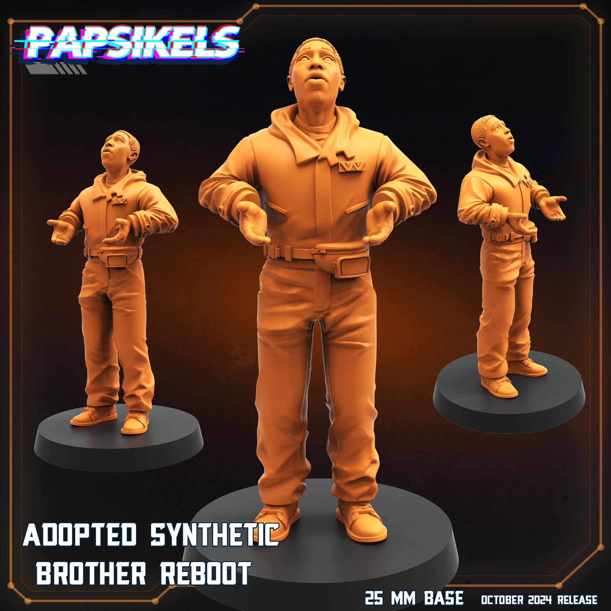 Adopted Brothers - Resin Miniature - Tabletop miniature - Fantasy Miniature - 32mm - D&D Sci-fi Miniature - Papsikel