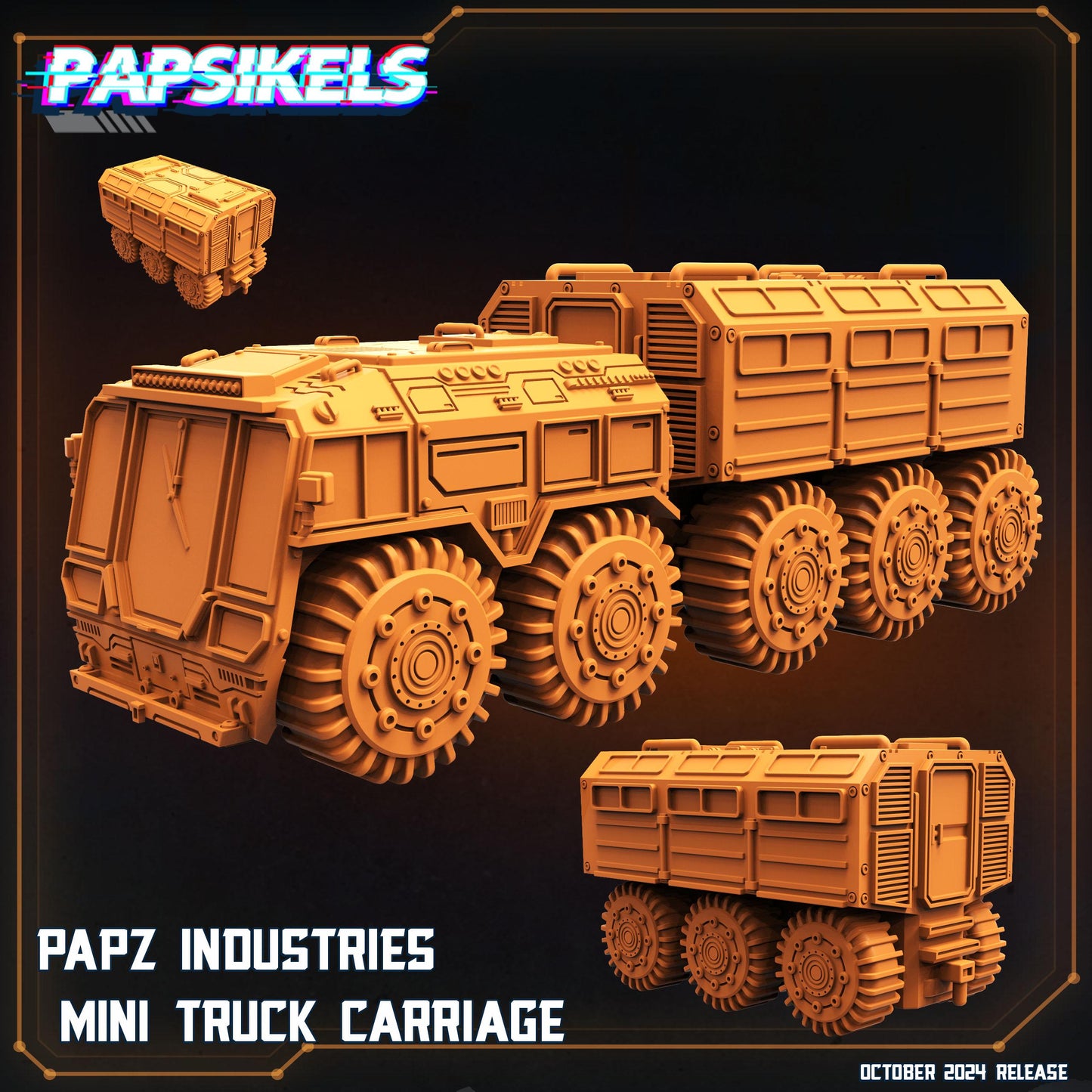 Mini truck  -  Resin Miniature - Tabletop  miniature - Fantasy Miniature - 32mm - D&D Sci-fi Miniature - Papsikel
