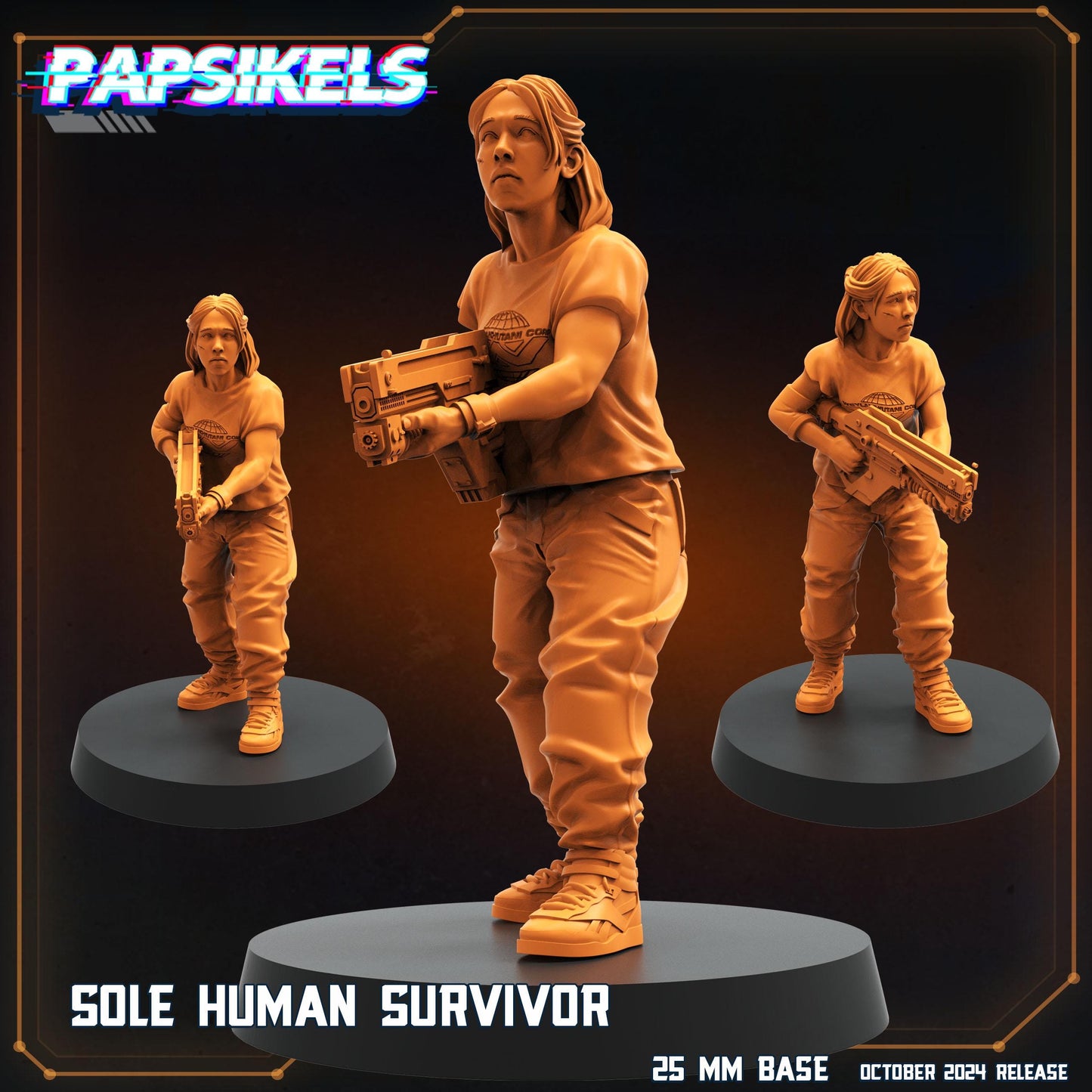 Sole Human Survivor  -  Resin Miniature - Tabletop  miniature - Fantasy Miniature - 32mm - D&D Sci-fi Miniature - Papsikel