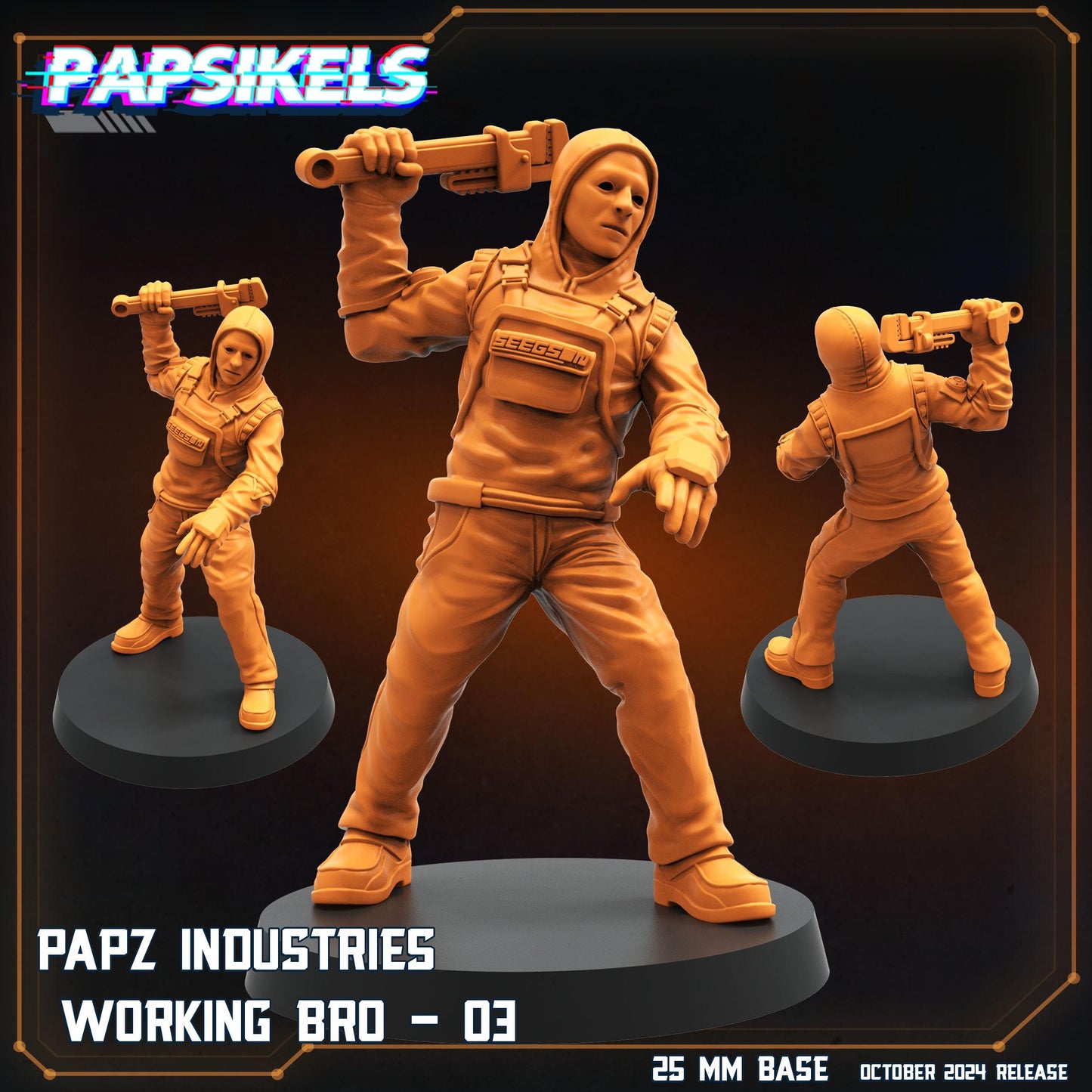 Working Bro Set 4  -  Resin Miniature - Tabletop  miniature - Fantasy Miniature - 32mm - D&D Sci-fi Miniature - Papsikel