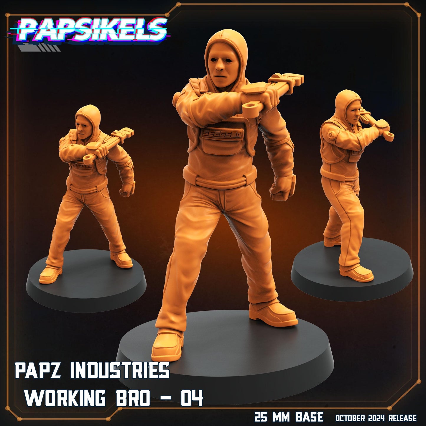 Working Bro Set 4  -  Resin Miniature - Tabletop  miniature - Fantasy Miniature - 32mm - D&D Sci-fi Miniature - Papsikel