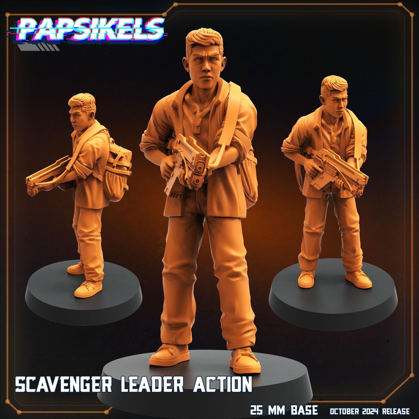 Scavenger Leader Action  -  Resin Miniature - Tabletop  miniature - Fantasy Miniature - 32mm - D&D Sci-fi Miniature - Papsikel