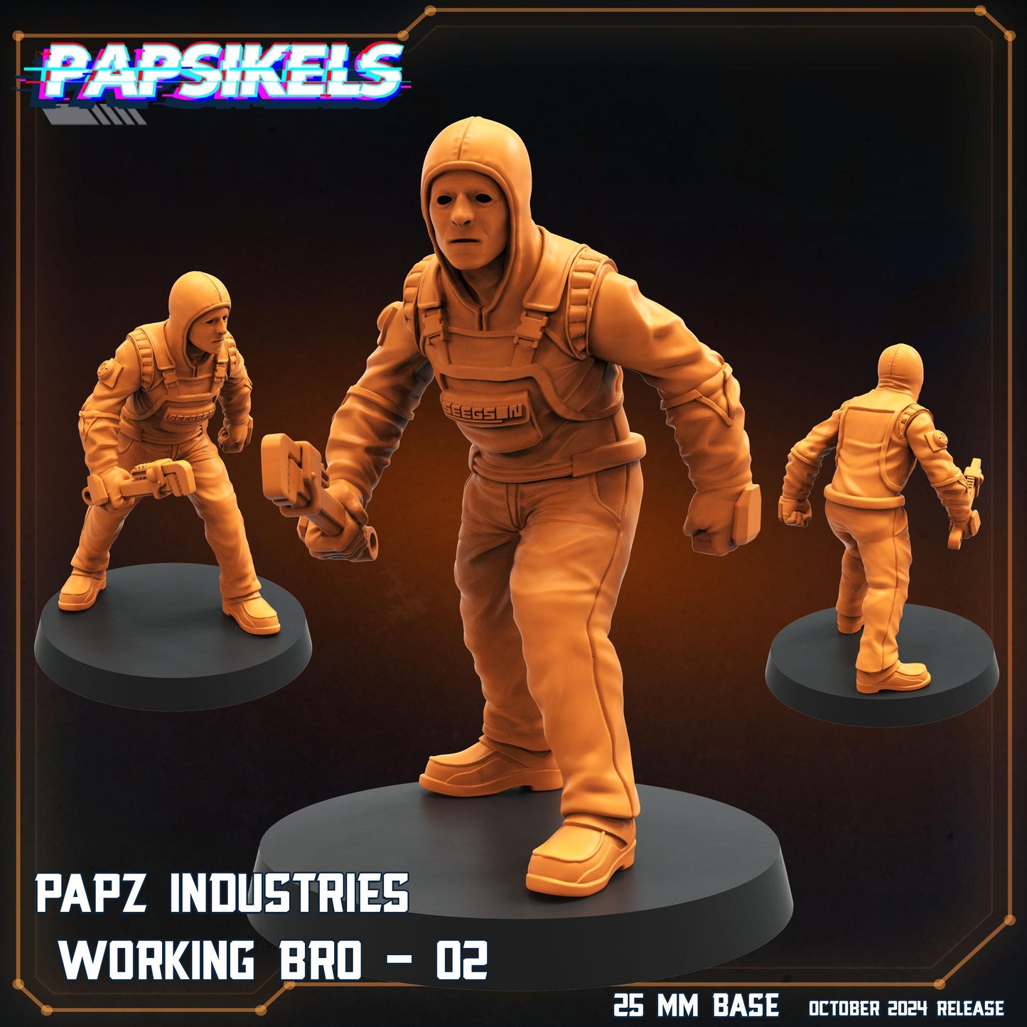 Working Bro Set 4  -  Resin Miniature - Tabletop  miniature - Fantasy Miniature - 32mm - D&D Sci-fi Miniature - Papsikel