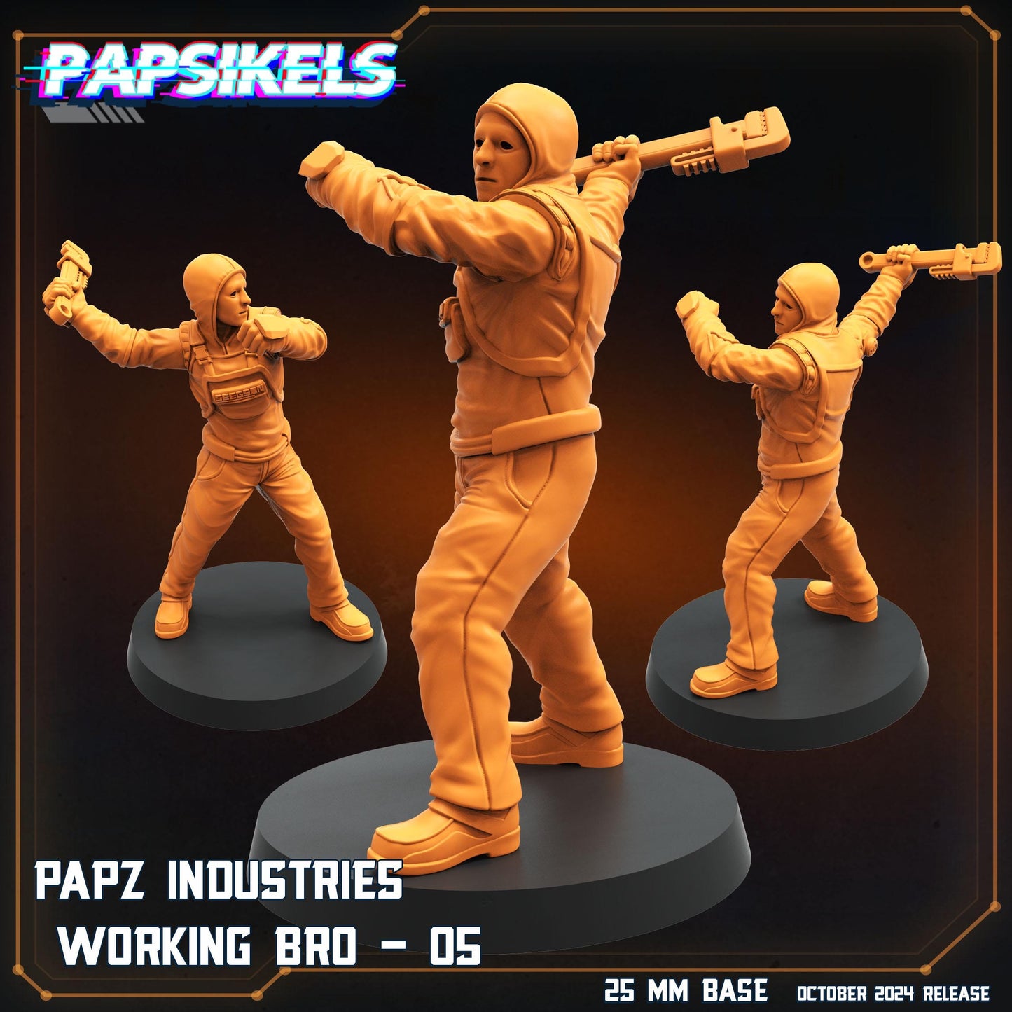 Working Bro Set 4  -  Resin Miniature - Tabletop  miniature - Fantasy Miniature - 32mm - D&D Sci-fi Miniature - Papsikel