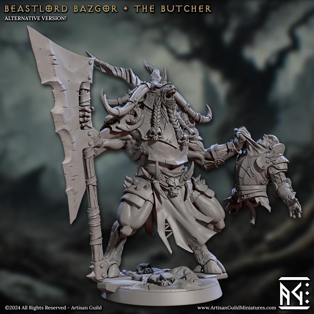 Bestlord Balzgor - 3D Printed Miniature - Fantasy Miniature -Tabletop  Miniature - Tabletop Miniature - D&D - Artisan Guild