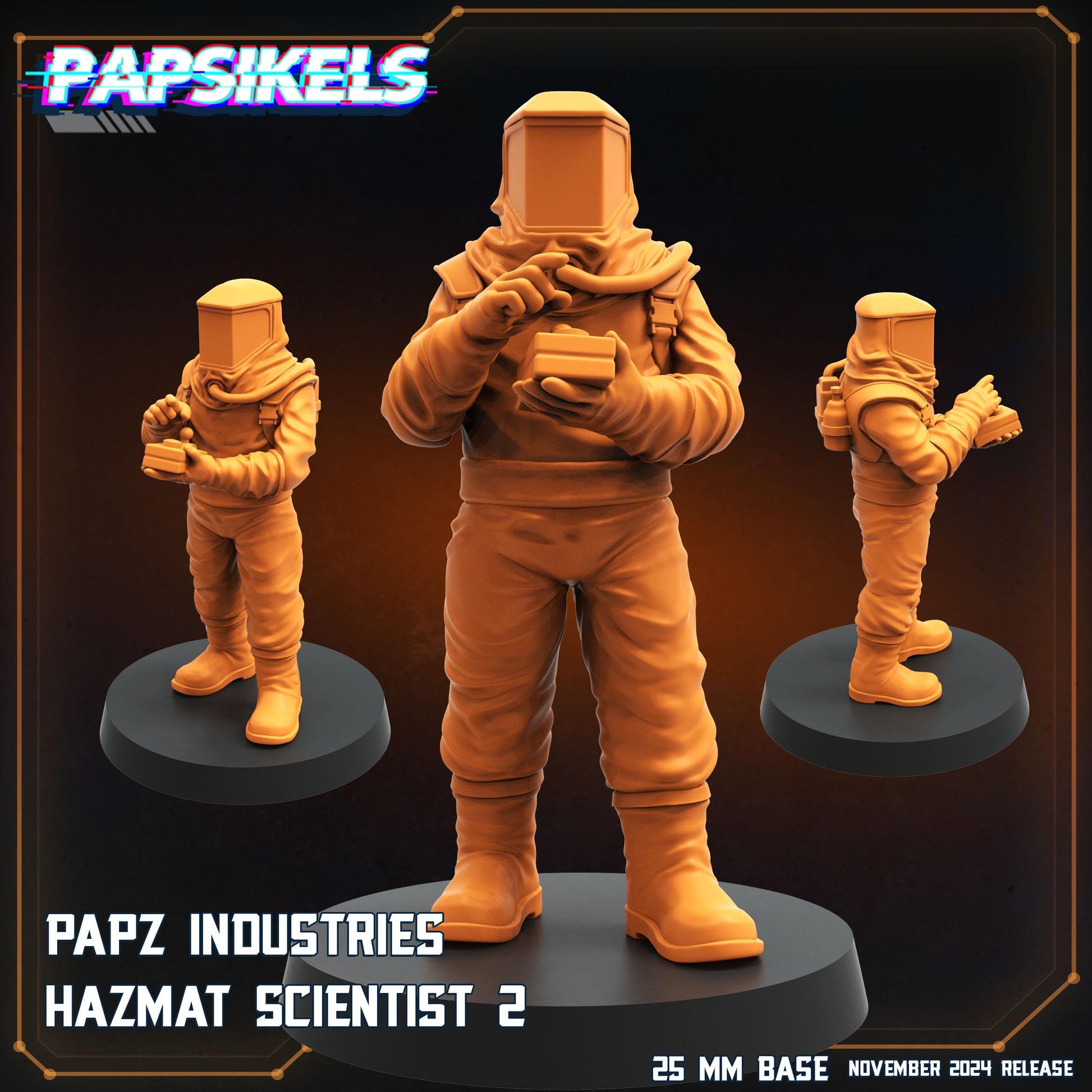 Hazmat Scientists - Resin Miniature - Tabletop miniature - Fantasy Miniature - 32mm - D&D - Sci-fi Miniature - Papsikel