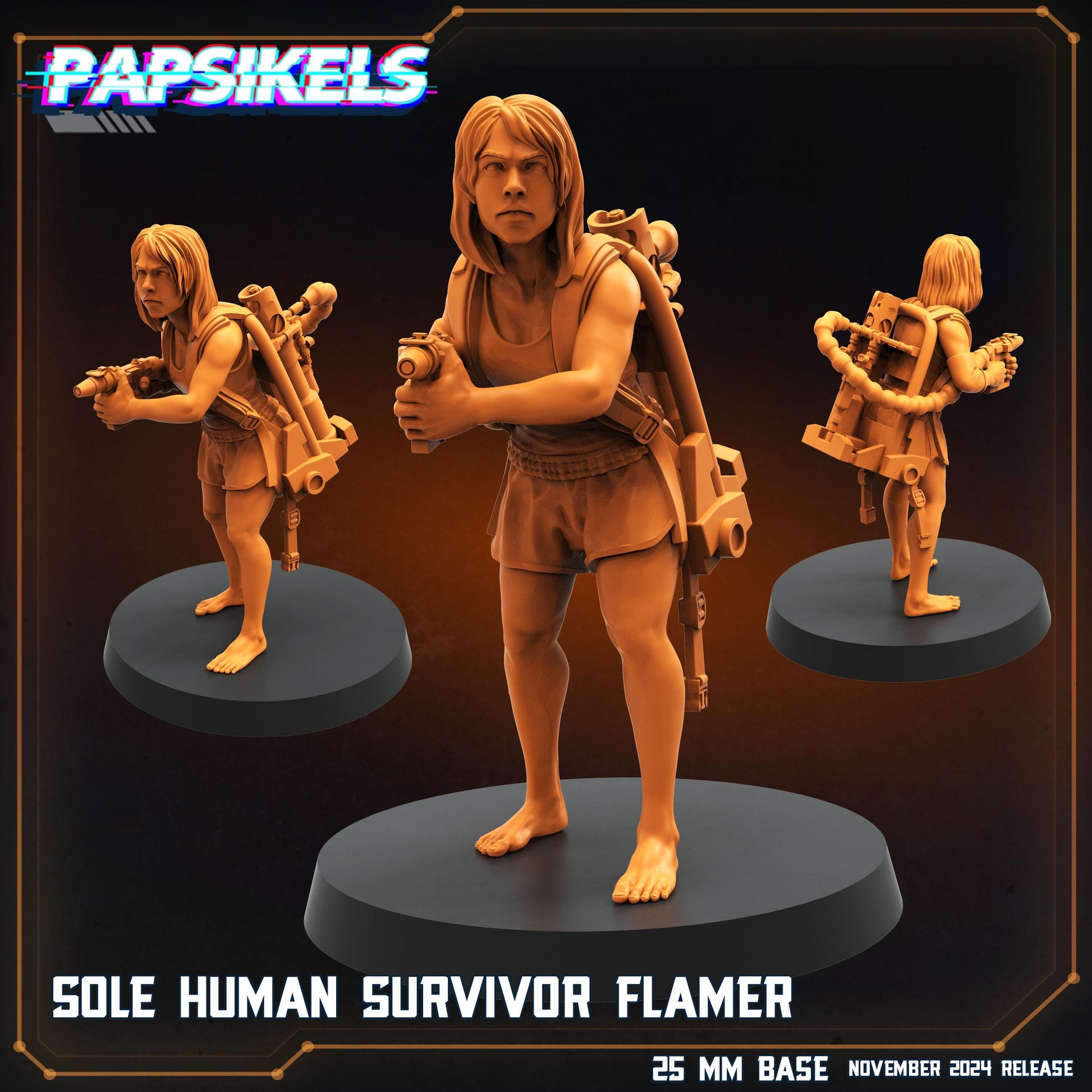 Sole Human Survivor - Resin Miniature - Tabletop miniature - Fantasy Miniature - 32mm - D&D - Sci-fi Miniature - Papsikel