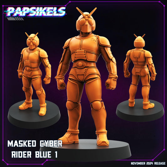 Masked Cyber Riders - Resin Miniature - Tabletop miniature - Fantasy Miniature - 32mm - D&D - Sci-fi Miniature - Papsikel