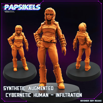 Synthetic Cybernetic Human  -  Resin Miniature - Tabletop  miniature - Fantasy Miniature - 32mm - D&D -  Sci-fi Miniature - Papsikel